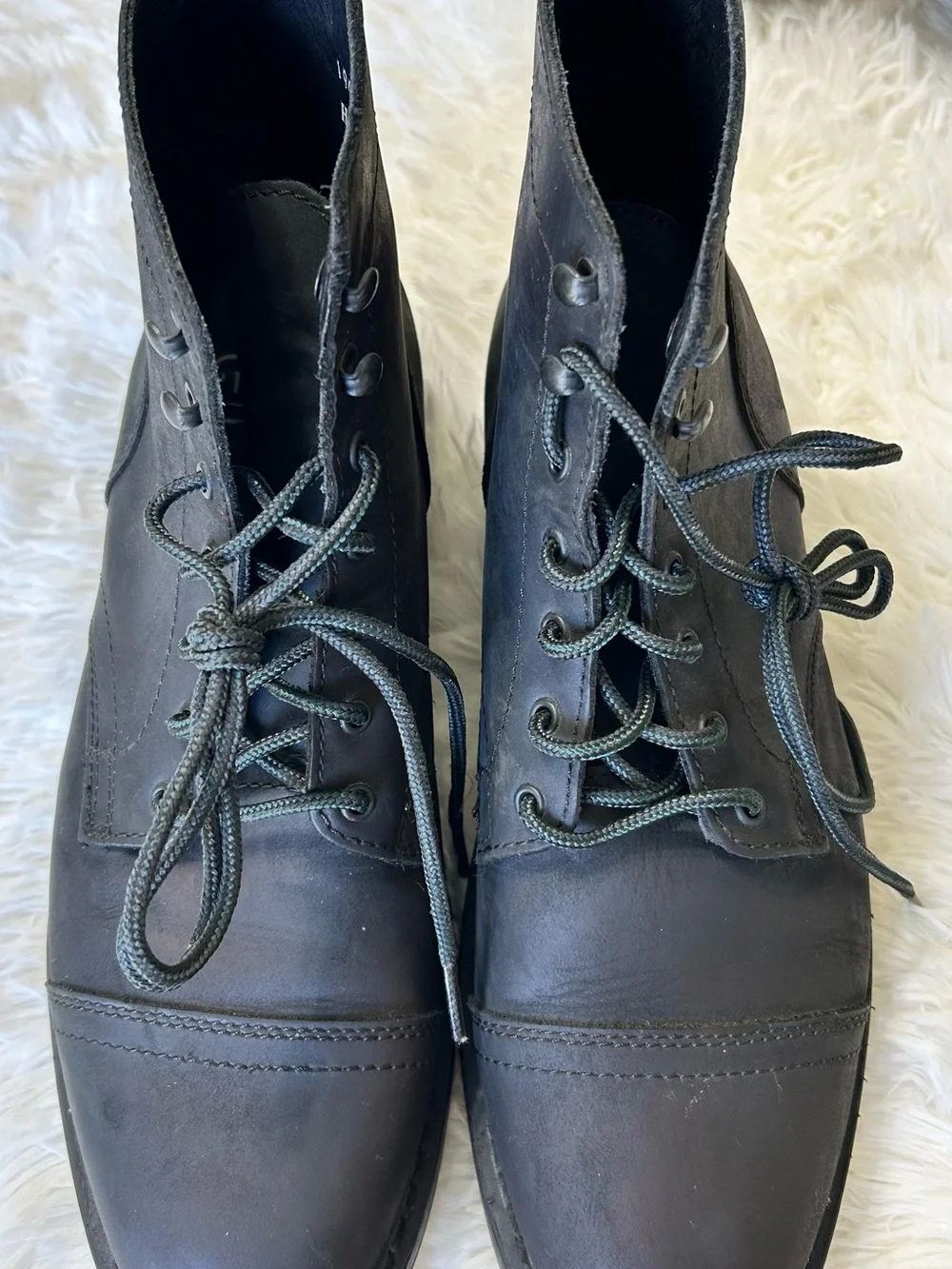 Thursday Boot Company Black Leather Lace-Up Boots